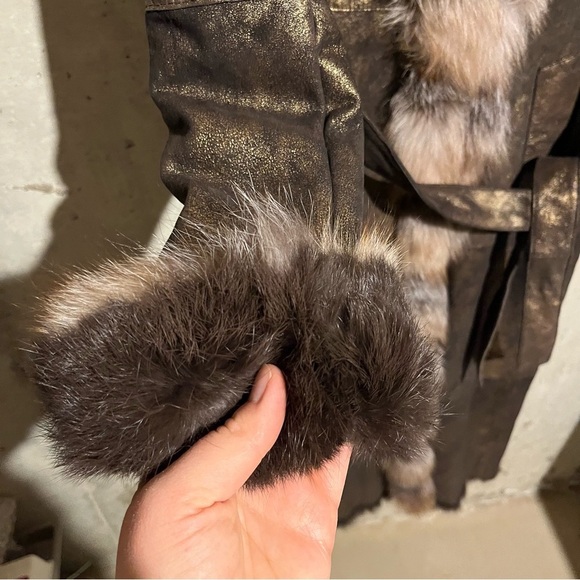 Pellessimo Paris Fur Coat Rabbit Fox Full Length Fully Lined Metallic Women’s S - Picture 4 of 15